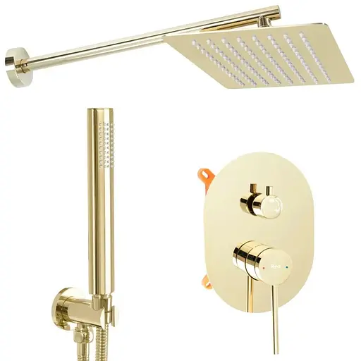 Душова система прихованого монтажу Rea Oval + Box gold REA-P8466, Золотий - фото 1