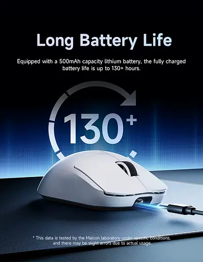 Компьютерная мышь MCHOSE A5 v2 Ultra беспроводная игровая PAW3395, 26000 DPI 2,4G+Bluetooth Blue - фото 5