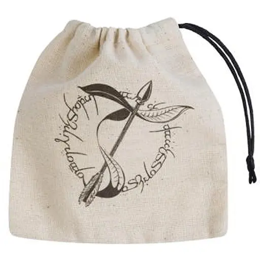 Мішечок для кубиків Q-Workshop Elvish Beige & black Basic Dice Bag (BELV102) - фото 1