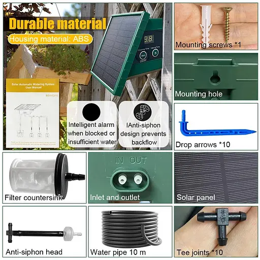 Комплект сонячної іригаційної системи, автоматичні системи іригації саду, насоси для поливання рослин на сонячних батареях - фото 3