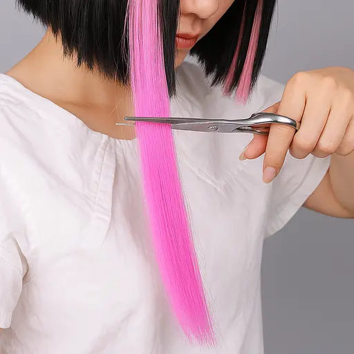 Прядь прямых термостойких волос на заколке 60 см Коралловый - фото 3