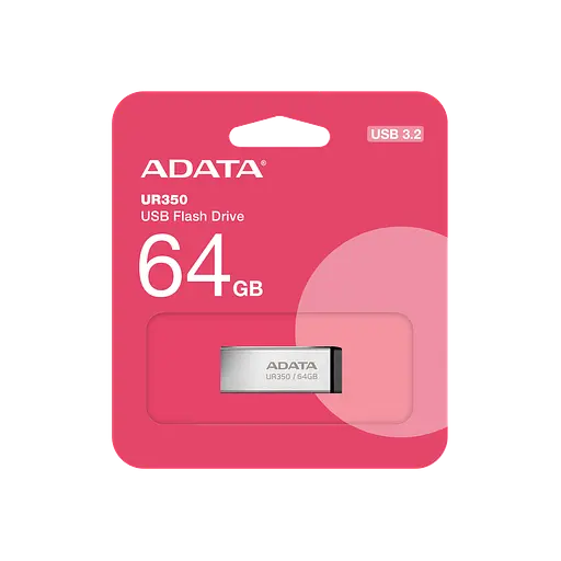 Флеш-накопитель ADATA USB 3.2 UR 350 64Gb Серебристый/черный - фото 2