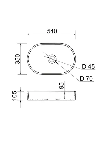 Раковина накладна Adamant BESTE NEW, овальна (100003542) - фото 7
