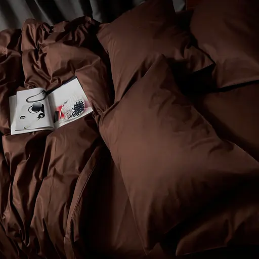 Комплект постельного белья Moon&Star Satin Premium Mocha Mood Полуторный Евро 160х220 см наволочки 4х50х70 см - фото 7