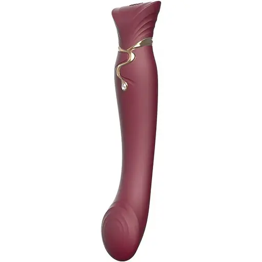 Вібратор Zalo Queen G-Spot Pulse Wave 21.5 см бордовий