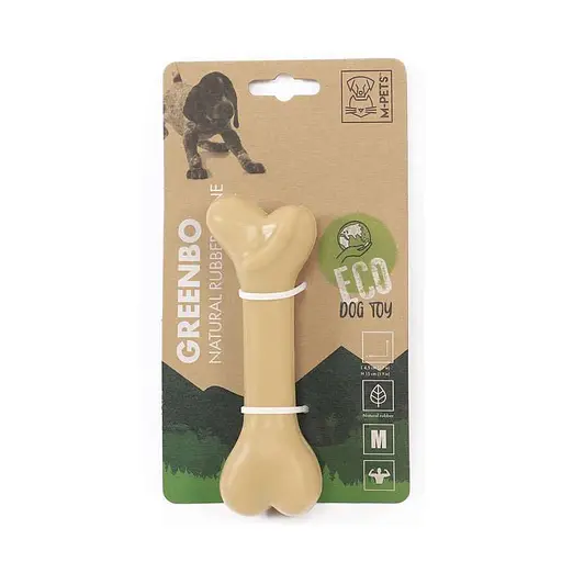 Игрушка жевательная из натурального каучука для собак M-Pets Greenbo Natural Rubber Bones - M