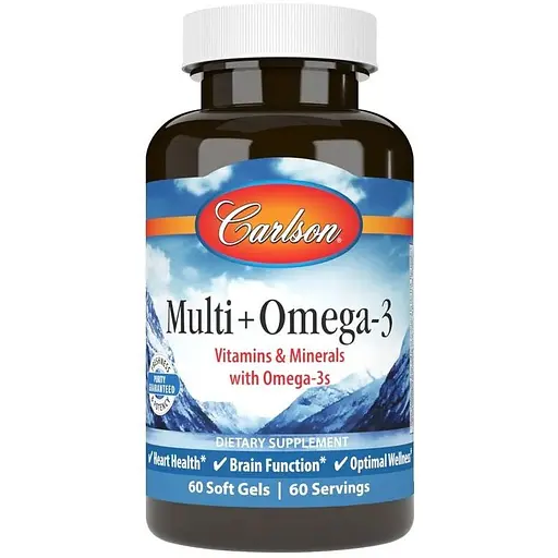 Вітаміни та мінерали Carlson Labs Multi + Omega 3, 60 капсул