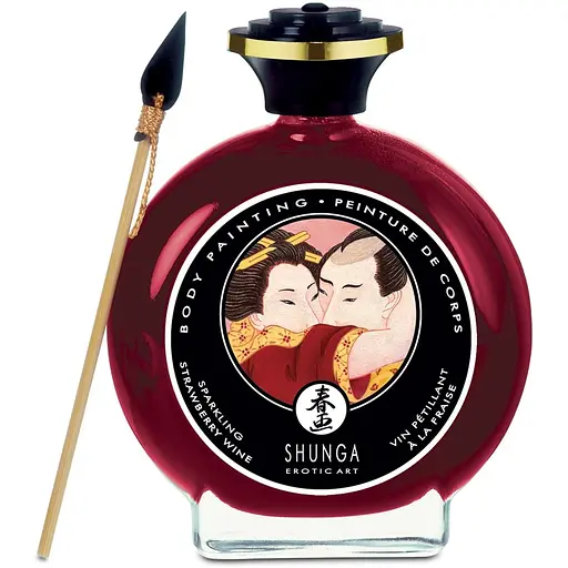 Съедобная краска для тела Shunga Body Painting клубника с шампанским 100 мл