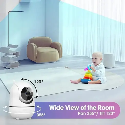 Видеоняня Baby Monitor SM651B двухсторонней связью, датчиком звука и ночным видением - фото 4