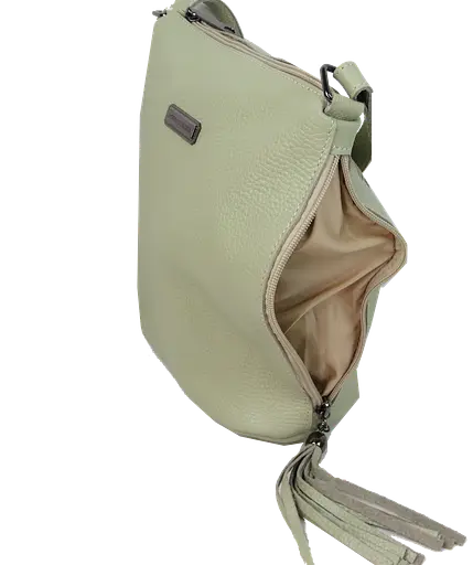 Женская кожаная сумка на плечо Borsacomoda салатовая sum0028729 - фото 6