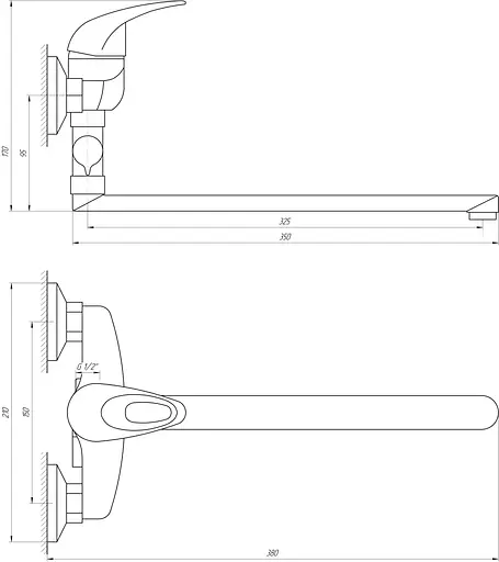 Смеситель для ванны EcoMix Elit EM-108 Хром - фото 5
