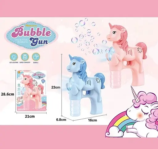 Пистолет с мыльными пузырями 117, подсветка, 10 отверстий, автоматический принцип, 2 бутылочки с мыльным раствором (6976083190157) Розовый - фото 2