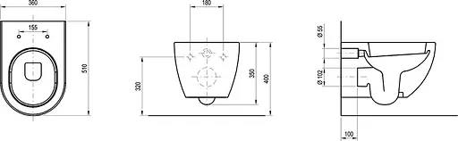 Унитаз подвесной Ravak Chrome X01516, Белый - фото 6