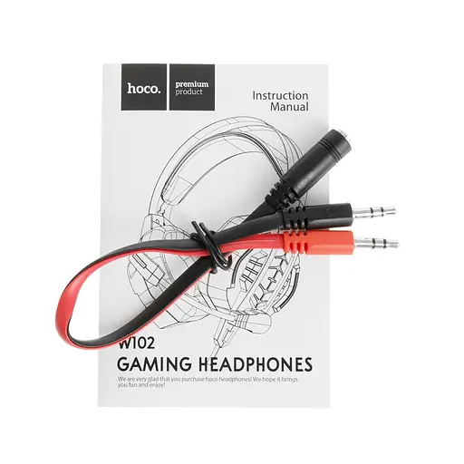 Ігрові накладні навушники Hoco W102 Cool, USB, 3.5mm, 2m, Червоний - фото 7