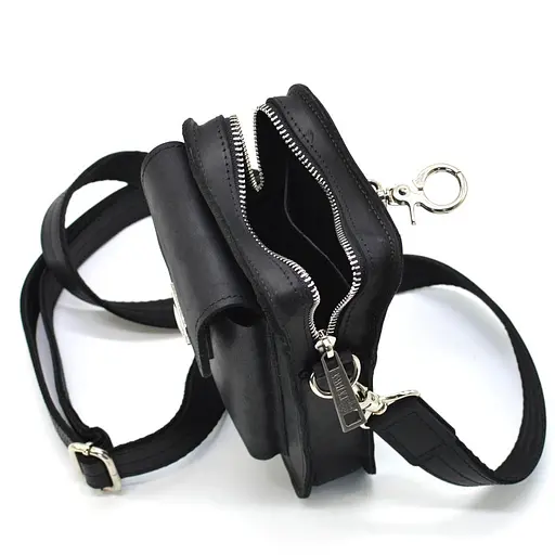 Кожаная мужская сумка на пояс TARWA 20х13.5х5 см sum0026020 - фото 6