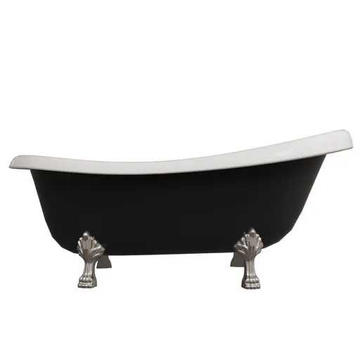 Ванна отдельностоящая матовая Amdcon Symphony 167x78 черная из литого камня серебряные ножки SYMFONYA_167_s_BLACK_MAT Черный матовый - фото 6