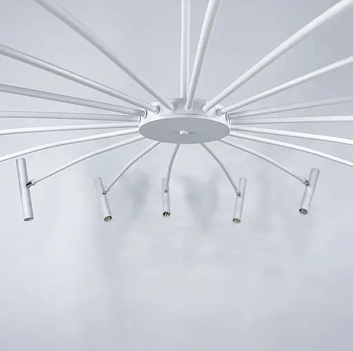 Современная белая трубчатая люстра с 18 регулирующими плафонами Ст. ST 01/18 WT | Line F - фото 2