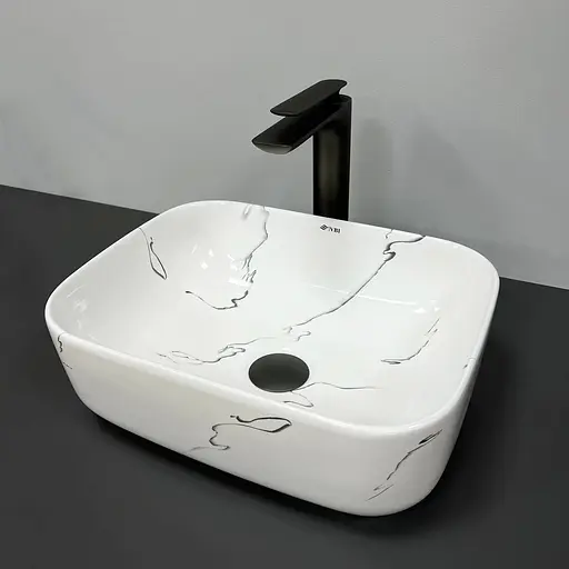 Умивальник VBI Palermo S marmo glossy накладний VBI-012305, Мармур - фото 4