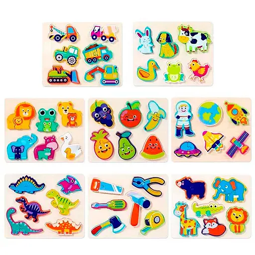 Деревянная игрушка Рамка-вкладыш 2в1 (пазлы), 22.5x18x1 см (в ассортименте)