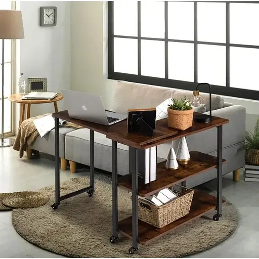 Стол L-образный Costway King вращающийся в стиле Loft - фото 9