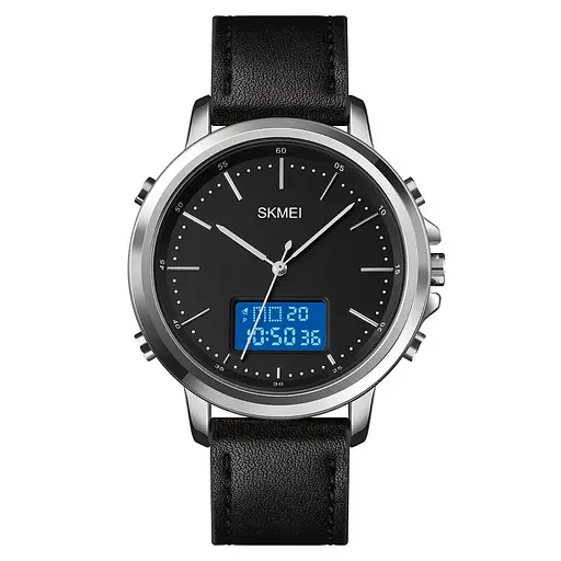 Чоловічий спортивний наручний годинник Skmei 1652 (Сріблясті з чорним) - фото 2