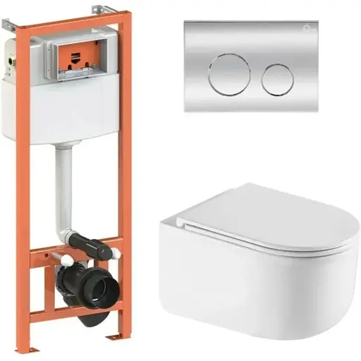 Набір Q-tap Nest 4 в 1 підвісний унітаз Taurus Ultra Quiet 490x360x380 + комплект інсталяції QT2433084EUQW46152 - фото 1