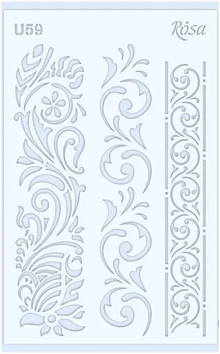 Трафарет багаторазовий універсальний №U59 Ажур 13×20 прозорий 0,5мм Rosa Talent - фото 1