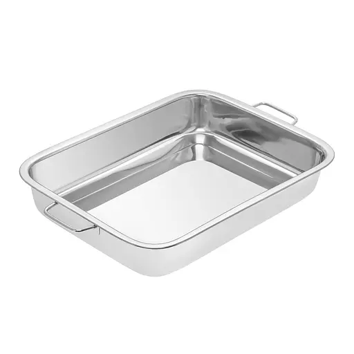 Противень из нержавеющей стали форма для запекания и выпечки 37 х 28 х 6,2 см, A-Plus Серый 87395 - фото 1