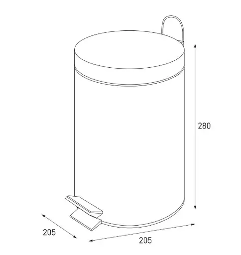 Мусорное ведро круглое Zerix Solo-TC0105 Black 5 л Черный (ZX5898)  - фото 5