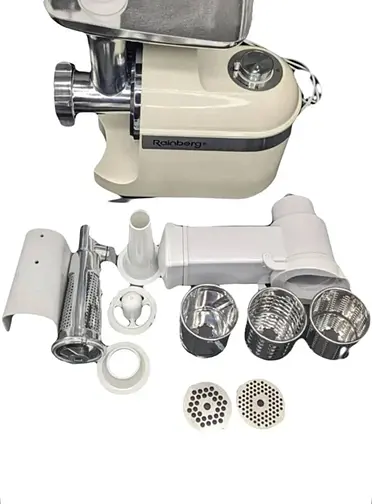 Электрическая мясорубка Rainberg RB-2270 с реверсом мясорубка 3 в 1 соковыжималка овощерезка 3800 Вт Белый - фото 4