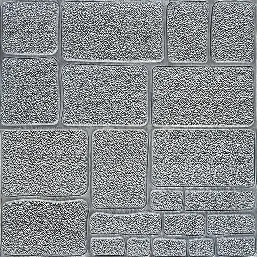 Декоративна 3D панель Wall Sticker SW-00000187 самоклеюча 700х700х6 мм камінь срібло (153) - фото 1