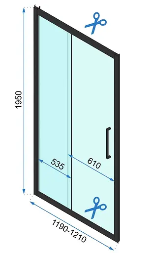 Душова кабіна Rea Rapid Slide 80x120 black REA-K6421 + REA-K6402, Чорний матовий, Універсальна, прозорий - фото 6