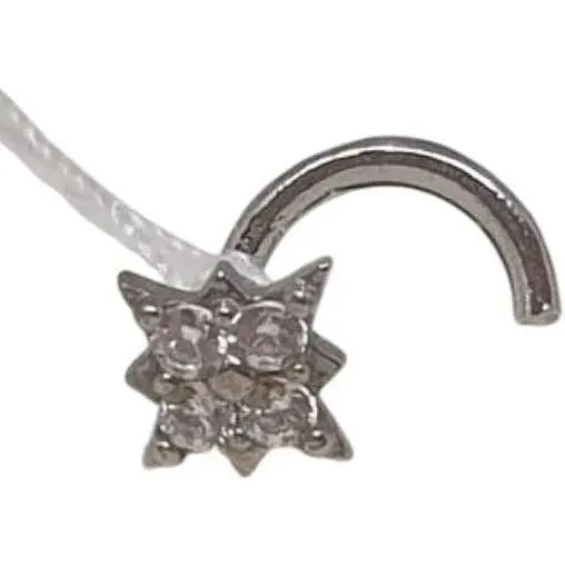 Серебряная серьга-пирсинг Астор в нос с фианитами. 818-2443Р