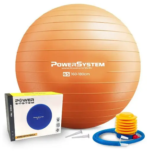 М'яч для фітнесу (фітбол) Power System PS-4012 Ø65 cm PRO Gymball Orange (PS-4012_65cm_Orange) - фото 1