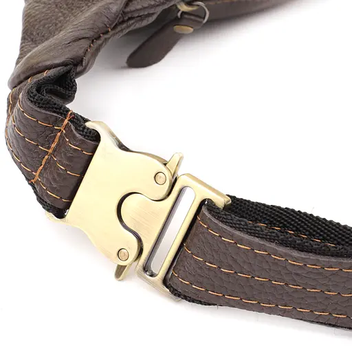 Модна сумка-бананка для чоловіків із натуральної зернистої шкіри SHVIGEL 34х12х4 см sum0027405 - фото 5