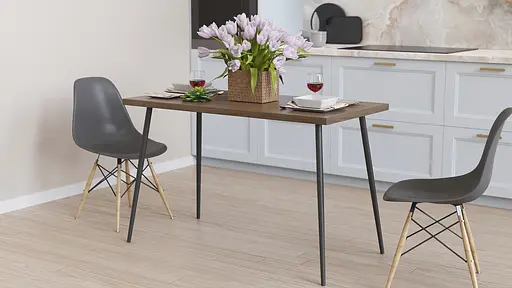 Кухонний стіл Марсель 40 Ferrum-decor 75x120x70 Чорний метал ДСП Дуб Сонома Трюфель 16 мм (FRD-106765)