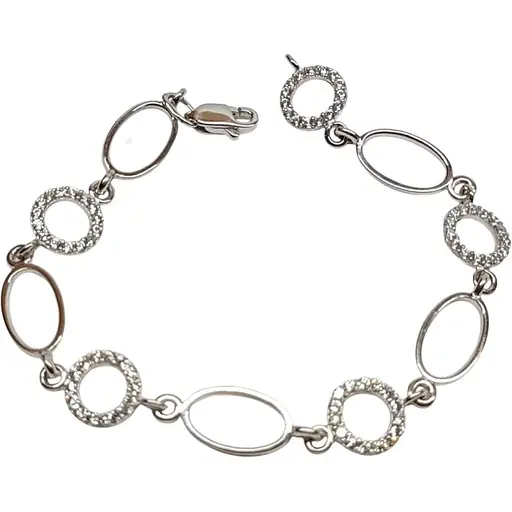 Серебряный браслет Qvaliz с фианитами. 905-00324 18 19