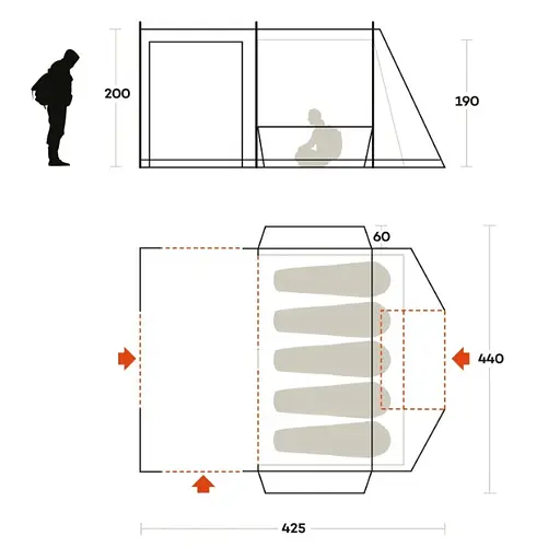 Намет п`ятимісний Ferrino Join 5 Sand (92015QSS) - фото 2