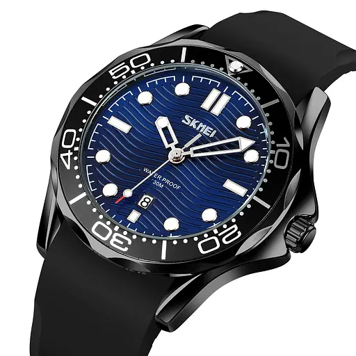 Наручний годинник чоловічий 9276PBKBU Black-Blue Silicone Strap Skmei acs0029808 - фото 2