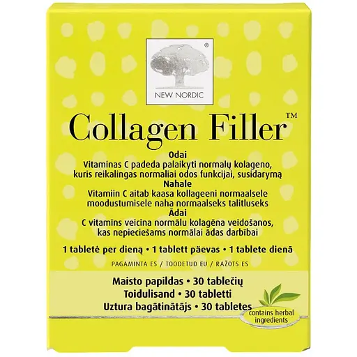 Витамины для кожи New Nordic Collagen Filler 30 таблеток