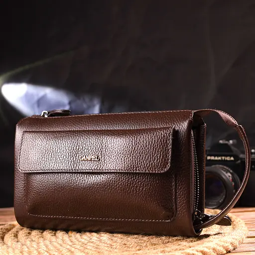 Клатч кожаный мужской Canpellini 23х14,5х5,5 см sum0022438 - фото 7