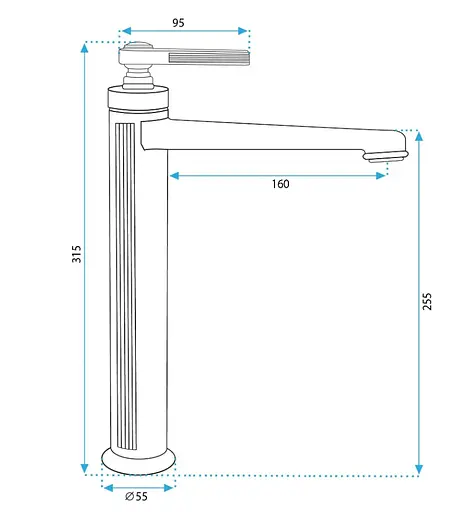 Смеситель для умывальника Rea Monaco brushed gold высокий REA-B4212 Золотой - фото 4