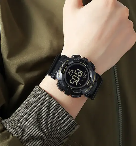 Чоловічий наручний спортивний годинник Skmei 2081 Чорний з золотом /Чорний - фото 8