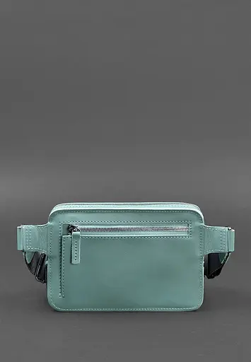 Шкіряна жіноча поясна сумка Dropbag Mini бірюзова - фото 4