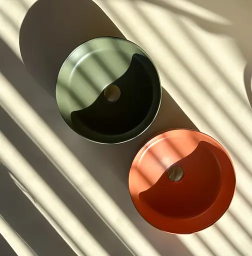 Умивальник Rea Sami terra matt помаранчевий накладний REA-U4566, Коричневий - фото 4