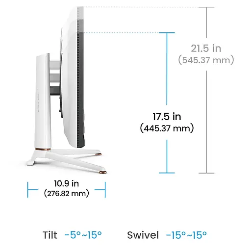 TFT 27" BenQ EX271U, 4K UHD, IPS, 165Гцб 1ms, HDMI, DP, USB-C, HAS, Pivot, черно-белый - фото 8