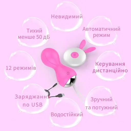 Виброяйцо I’MCUM Bunny Vibe с дистанционным управлением Розовое (IM-KTD209) - фото 7
