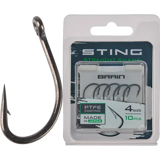 Крючок Brain Sting Straight Shank #4 (10 шт/уп) - фото 1