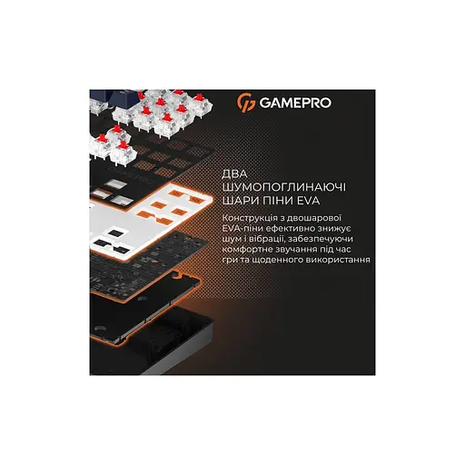 Клавиатура GamePro Genesis Metallic MK110B Outemu Red Switch USB UA Black (MK110B) - фото 10