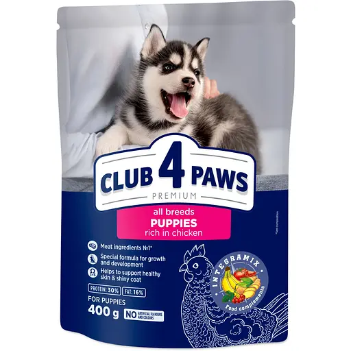 Сухой корм для щенков Club 4 Paws курица 400 г